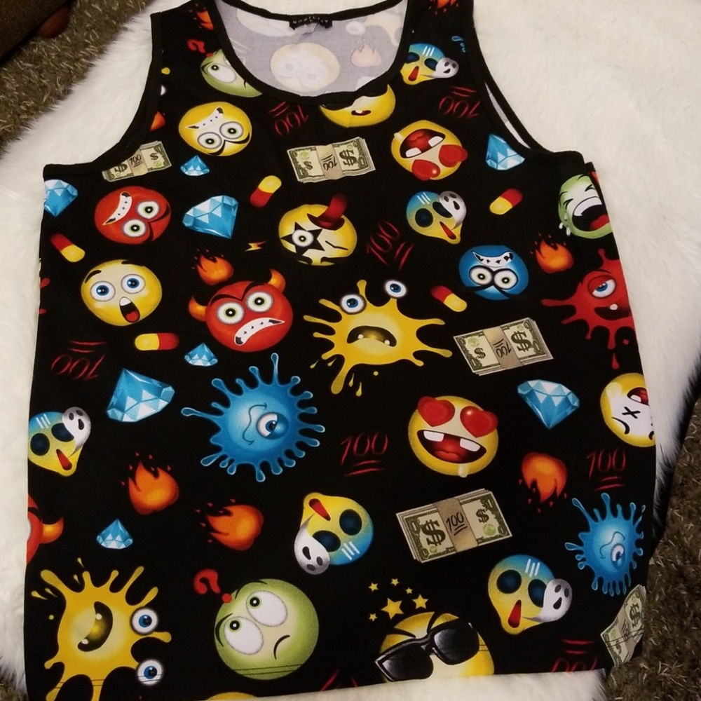 Nobility Sleeveless Tee with emojis